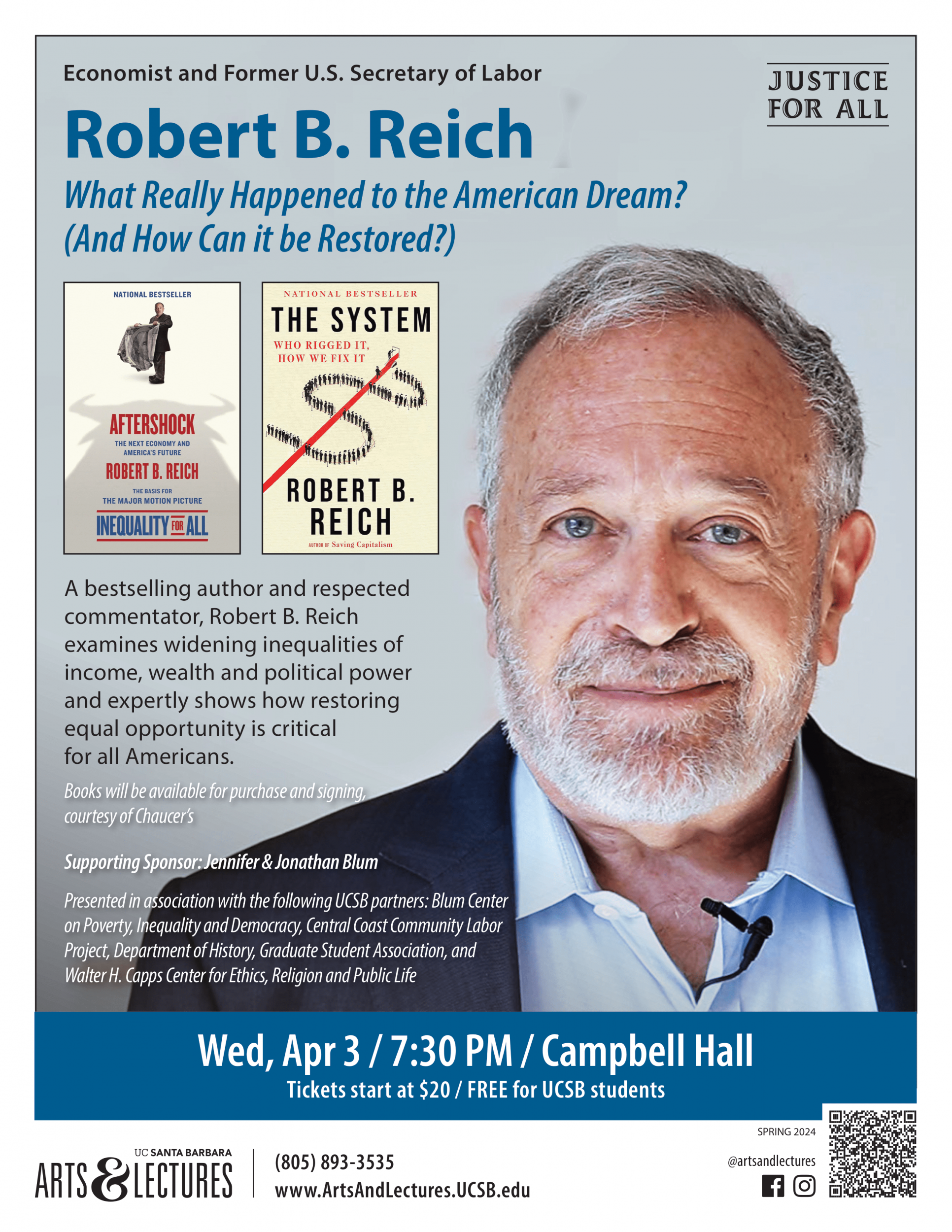 Robert B. Reich: What Really Happened to the American Dream? (And How Can it be Restored?) Event Image