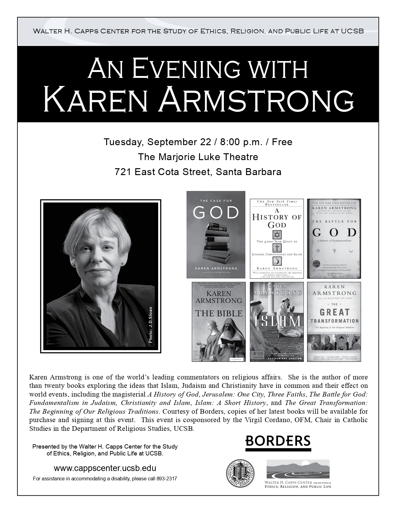 An Evening with Karen Armstrong Event Image