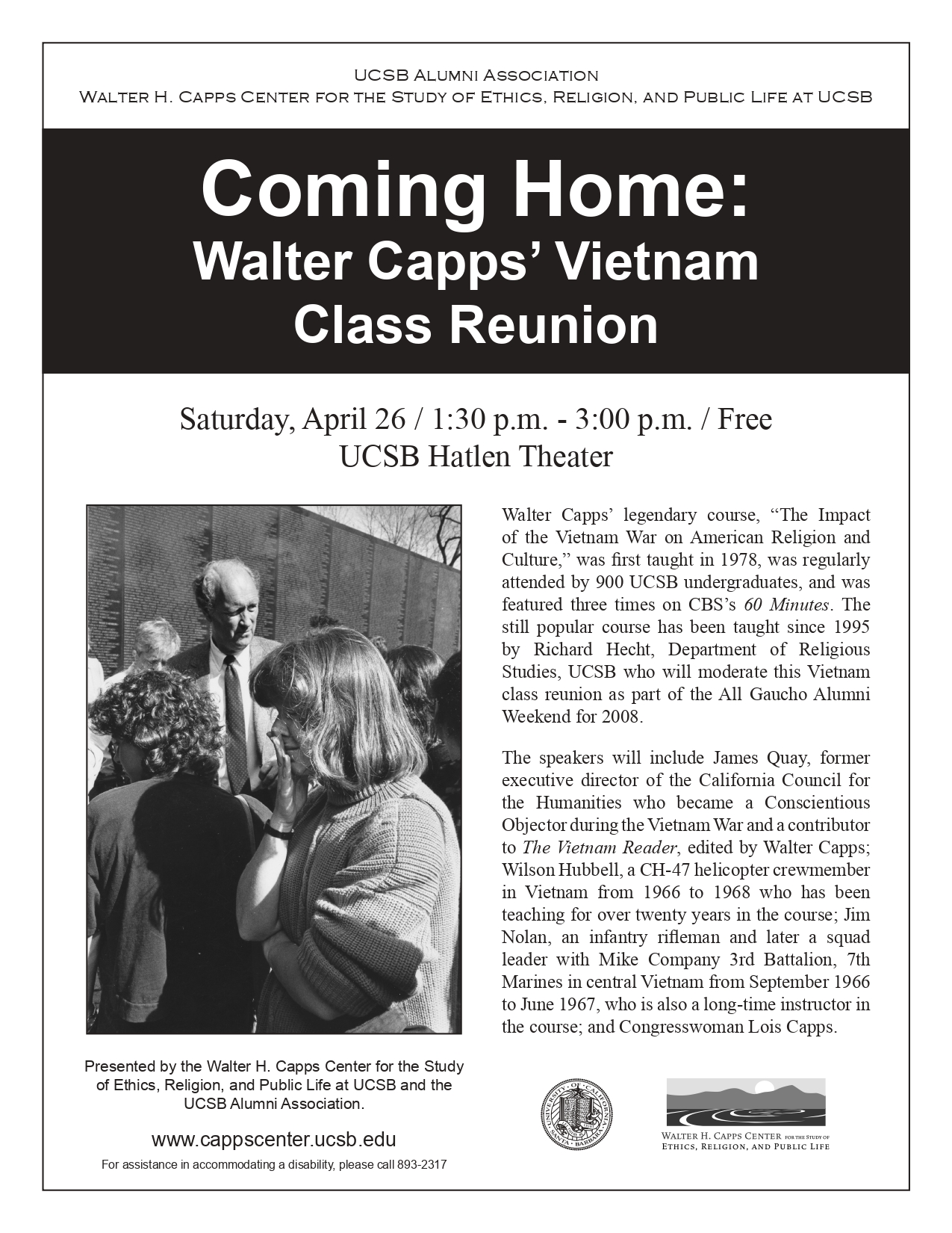 Coming Home: Walter Capps’ Vietnam War Class Reunion Event Image