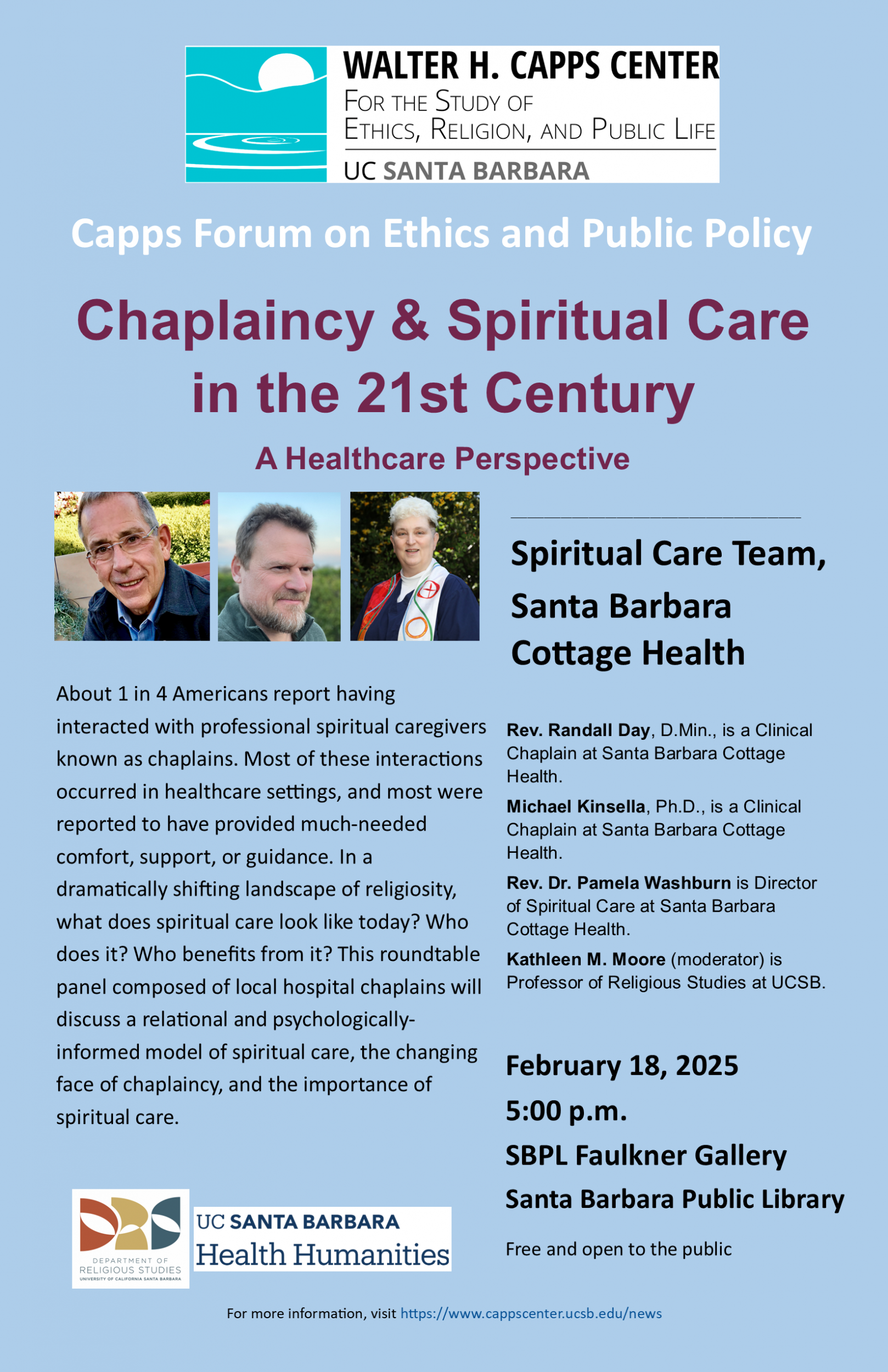 Chaplaincy & Spiritual Care in the 21st Century: A Healthcare Perspective Event Image