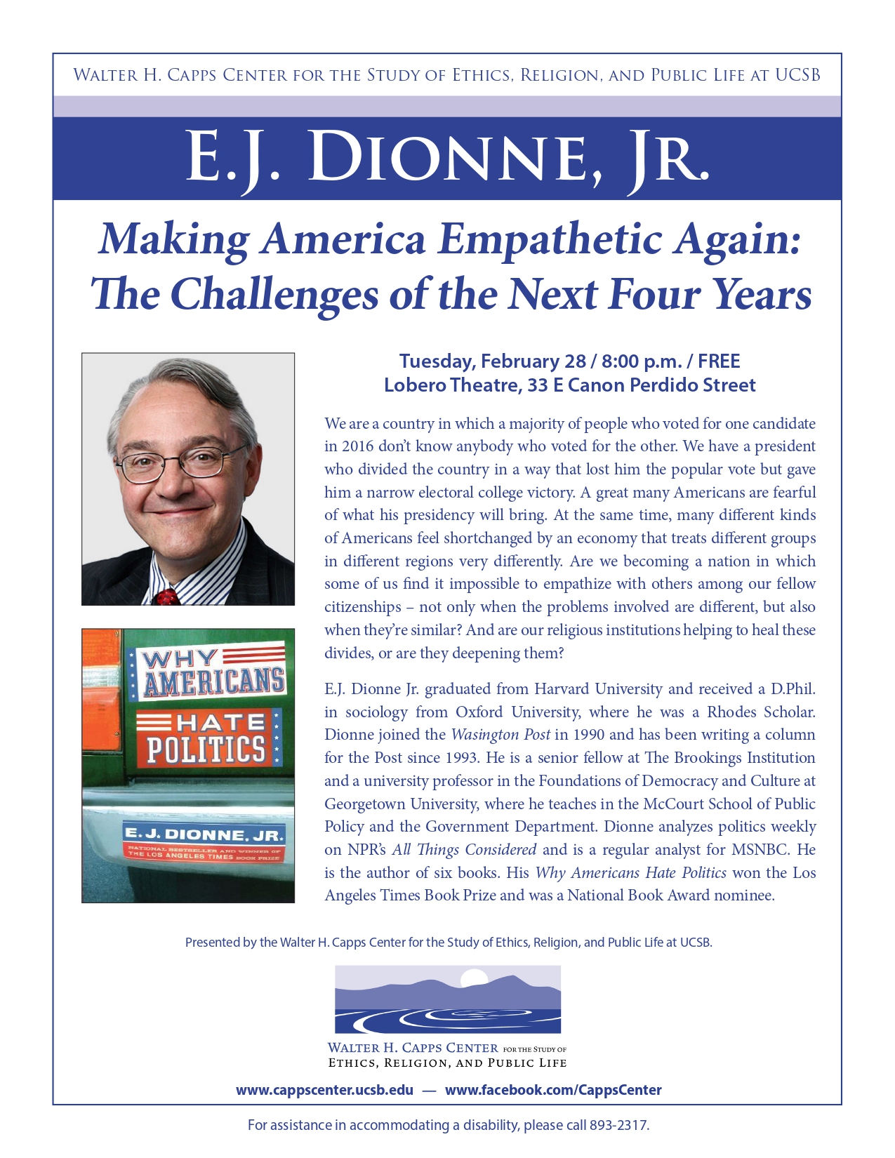 Making America Empathetic Again: The Challenges of the Next Four Years Event Image