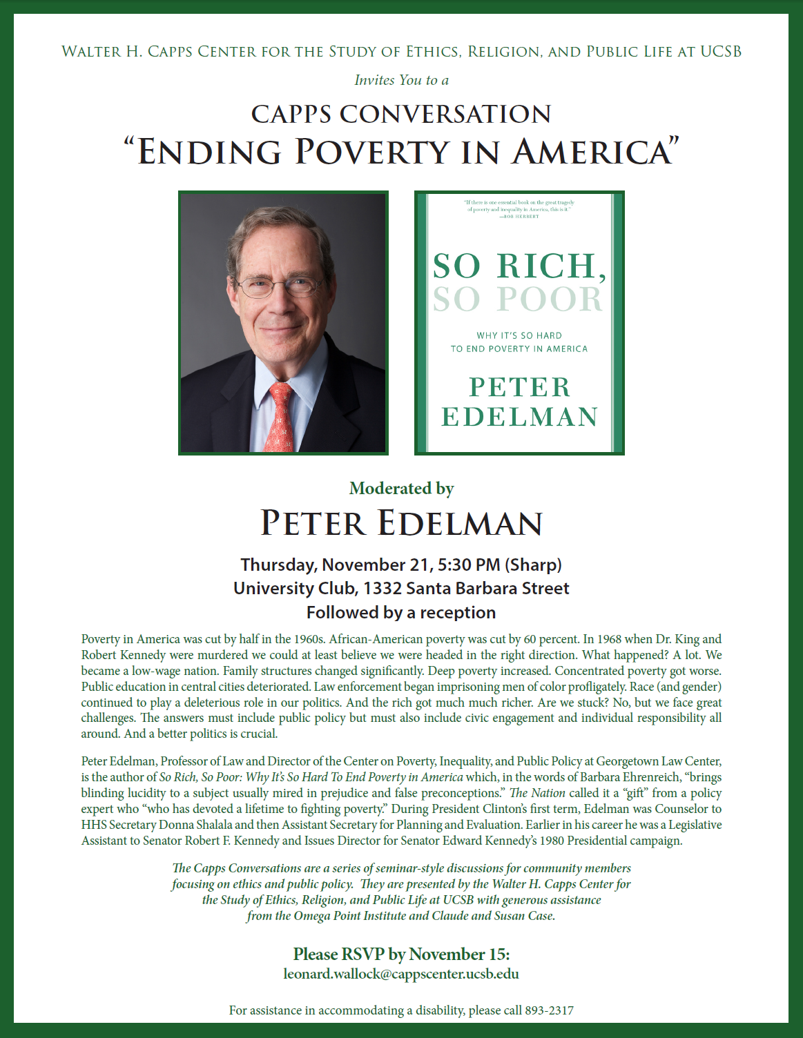 So Rich, So Poor: Why It’s So Hard to End Poverty in America Event Image