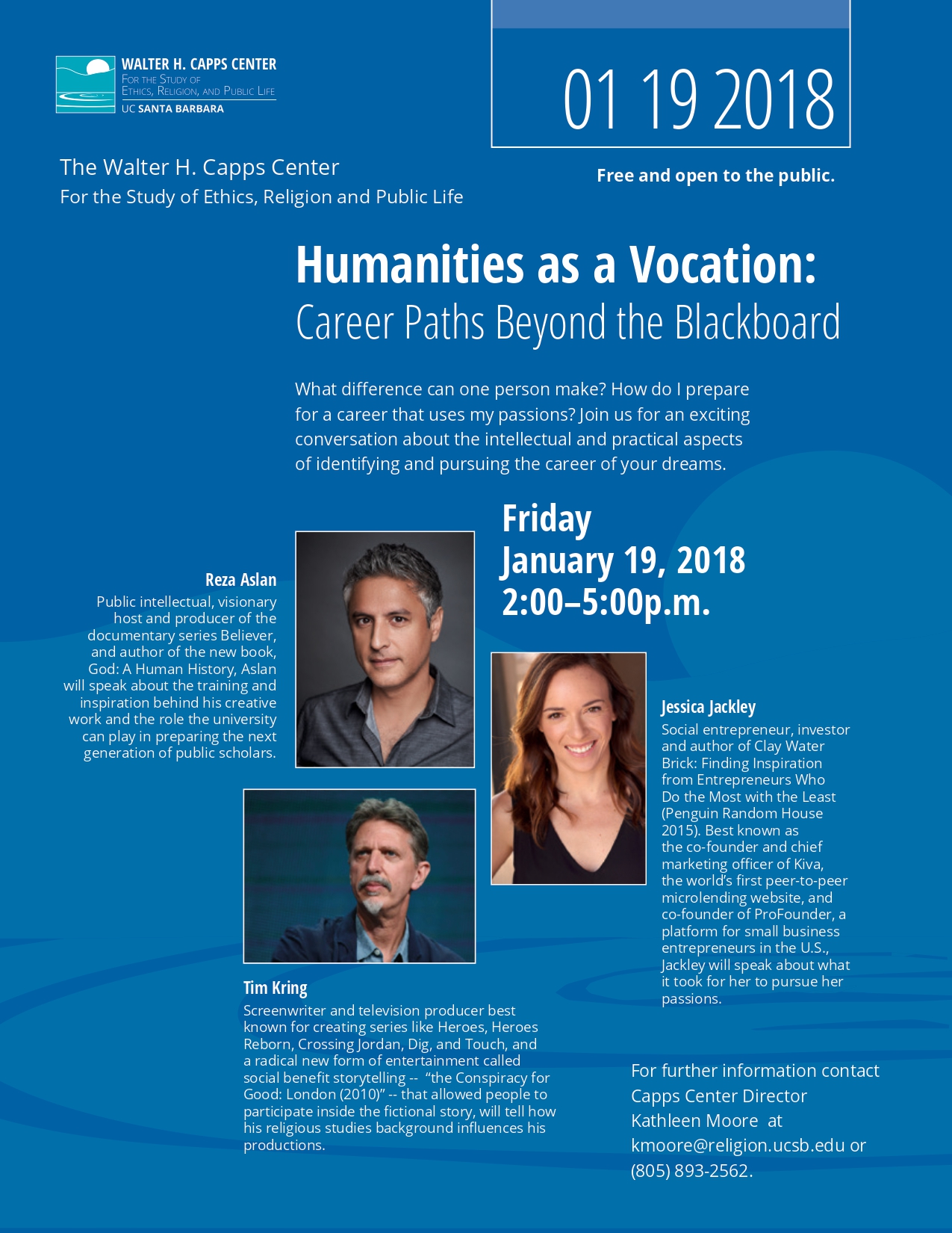 Humanities as a Vocation with Tim Kring, Reza Aslan, and Jessica Jackley  Event Image