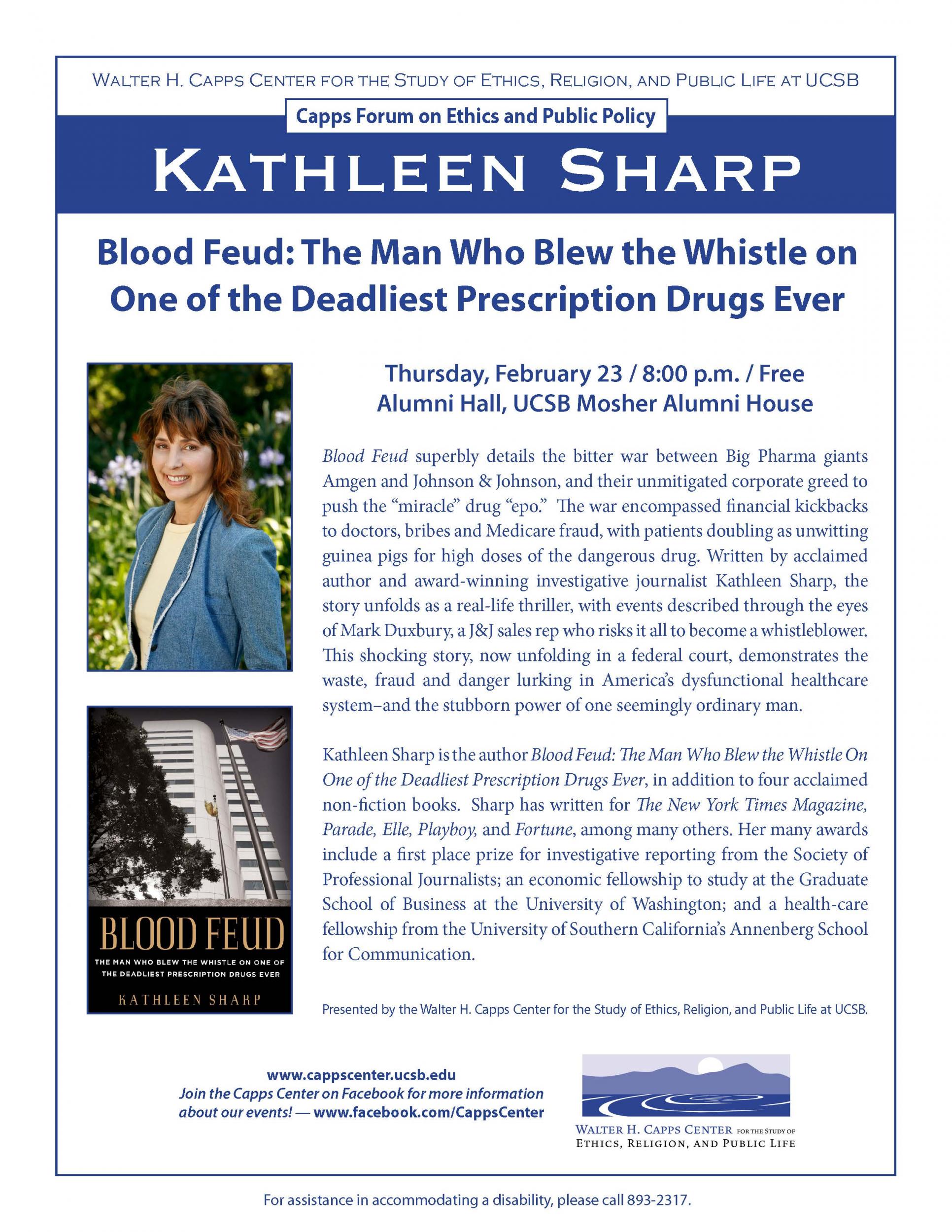 Blood Feud: The Man Who Blew the Whistle on One of the Deadliest Prescription Drugs Ever Event Image