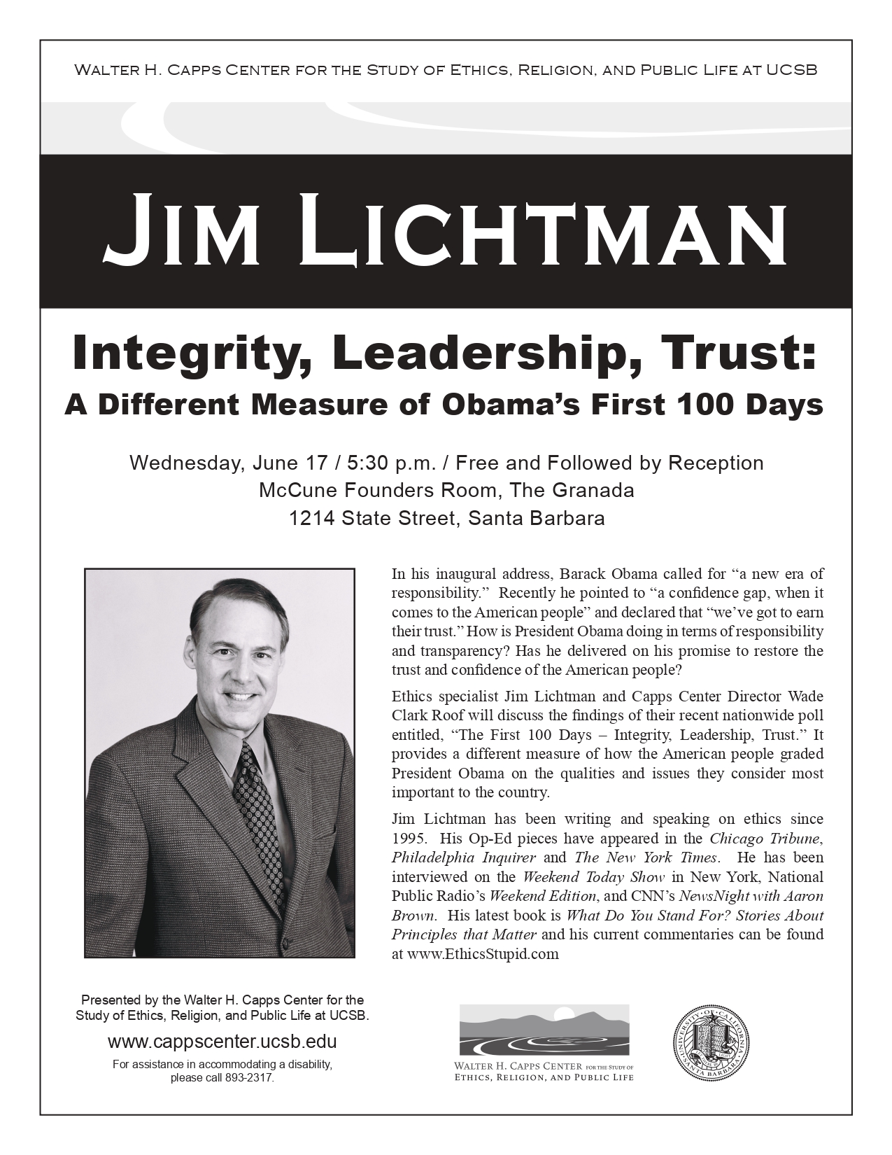 Integrity, Leadership, Trust: A Different Measure of Obama’s First 100 Days Event Image