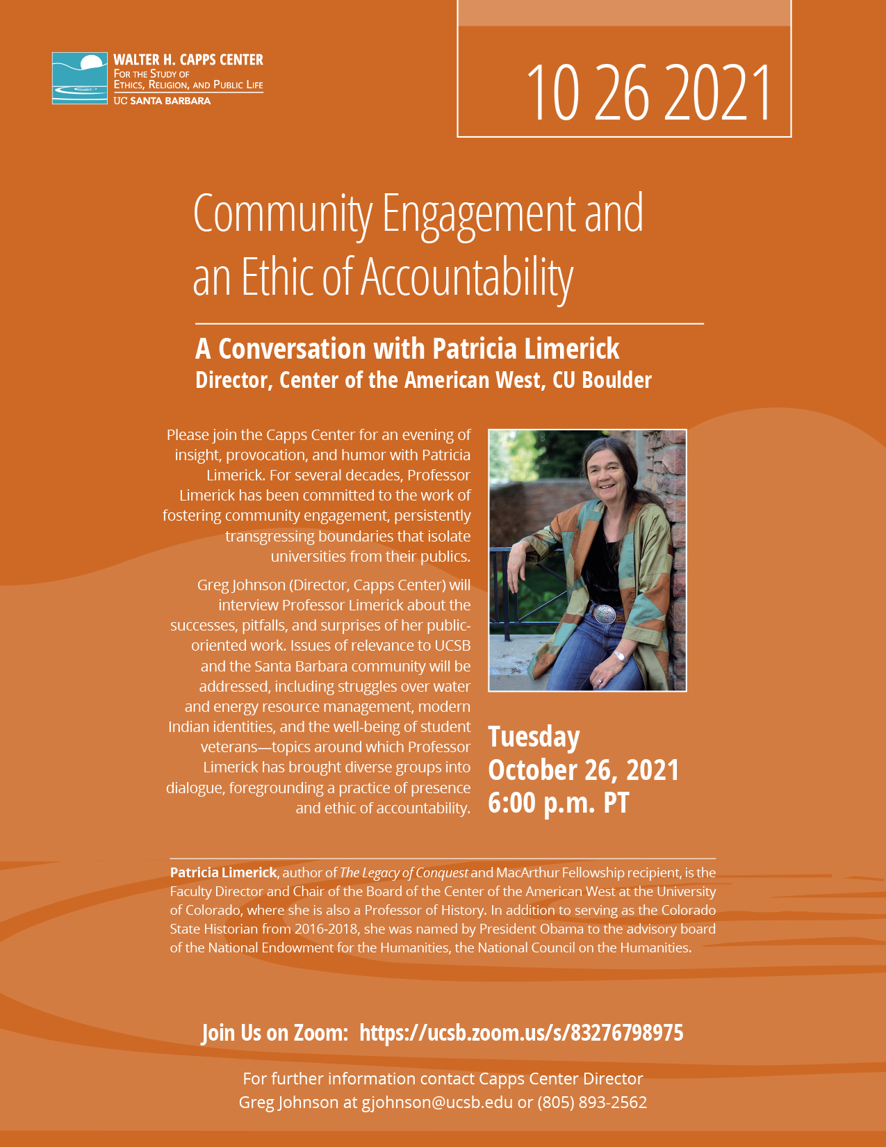 Community Engagement and an Ethic of Accountability, with Patricia Limerick Event Image