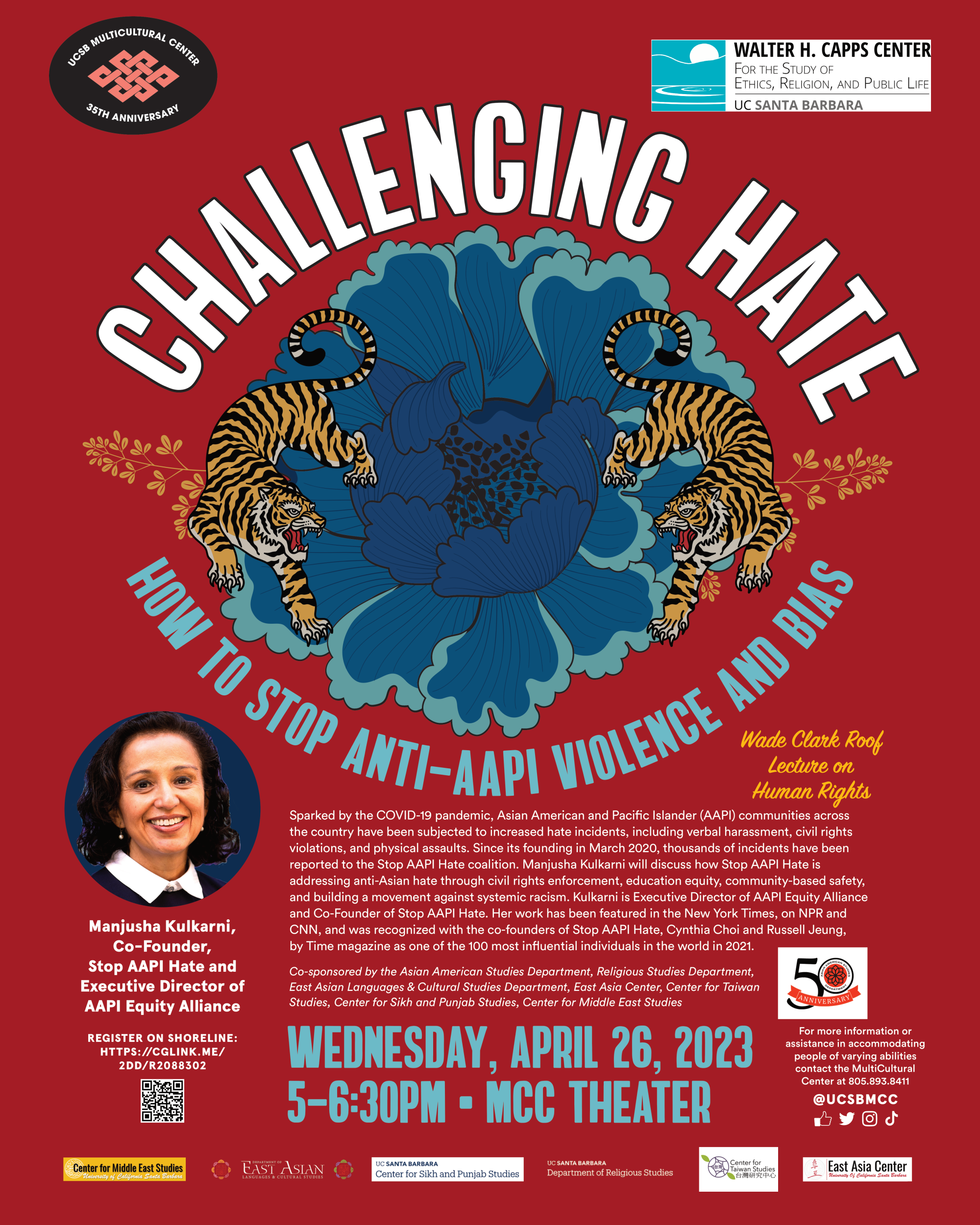 Challenging Hate: How to Stop Anti-AAPI Violence and Bias, with Manjusha Kulkarni Event Image