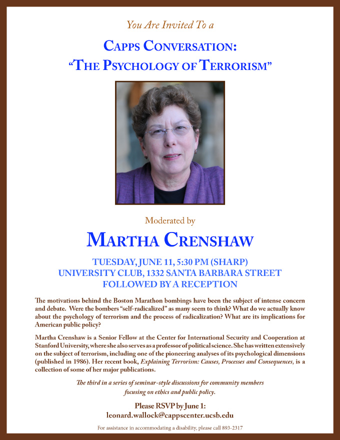 The Psychology of Terrorism Event Image