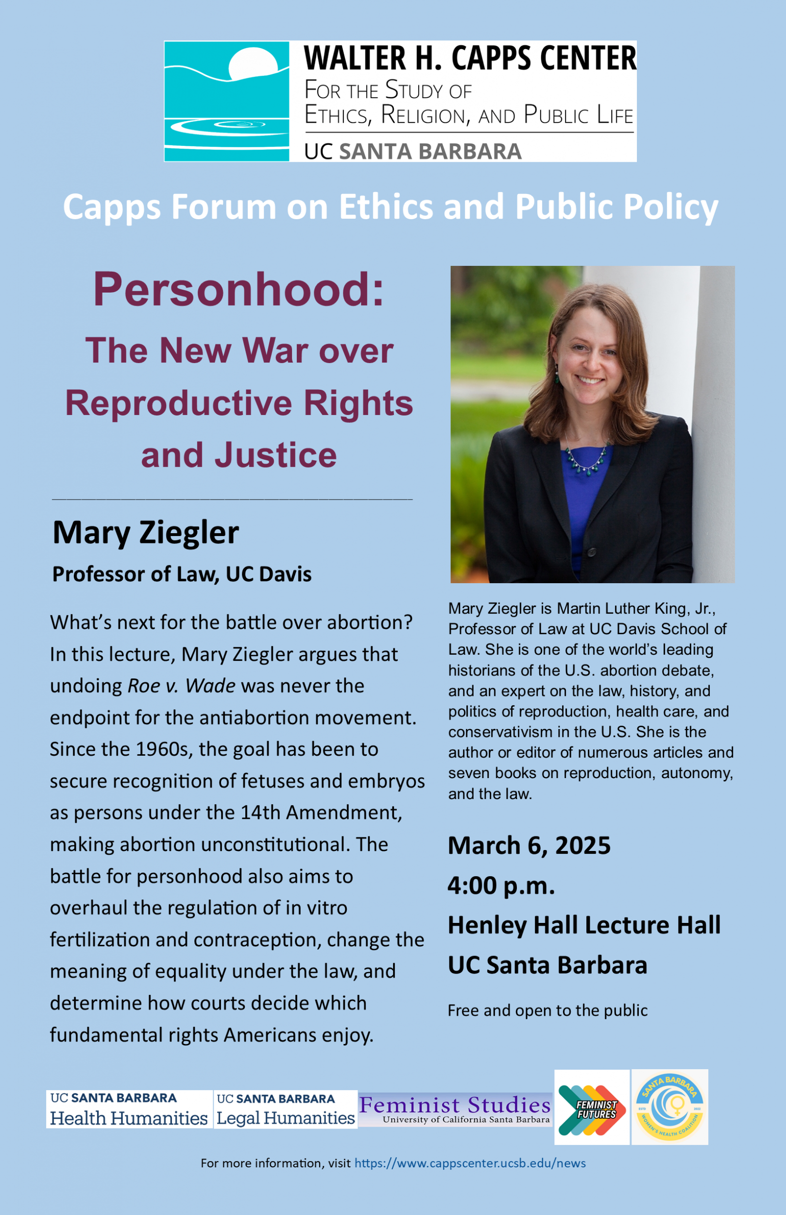 Personhood: The New War over Reproductive Rights and Justice, with Mary Ziegler Event Image