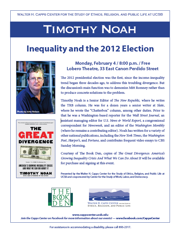 Inequality and the 2012 Election Event Image